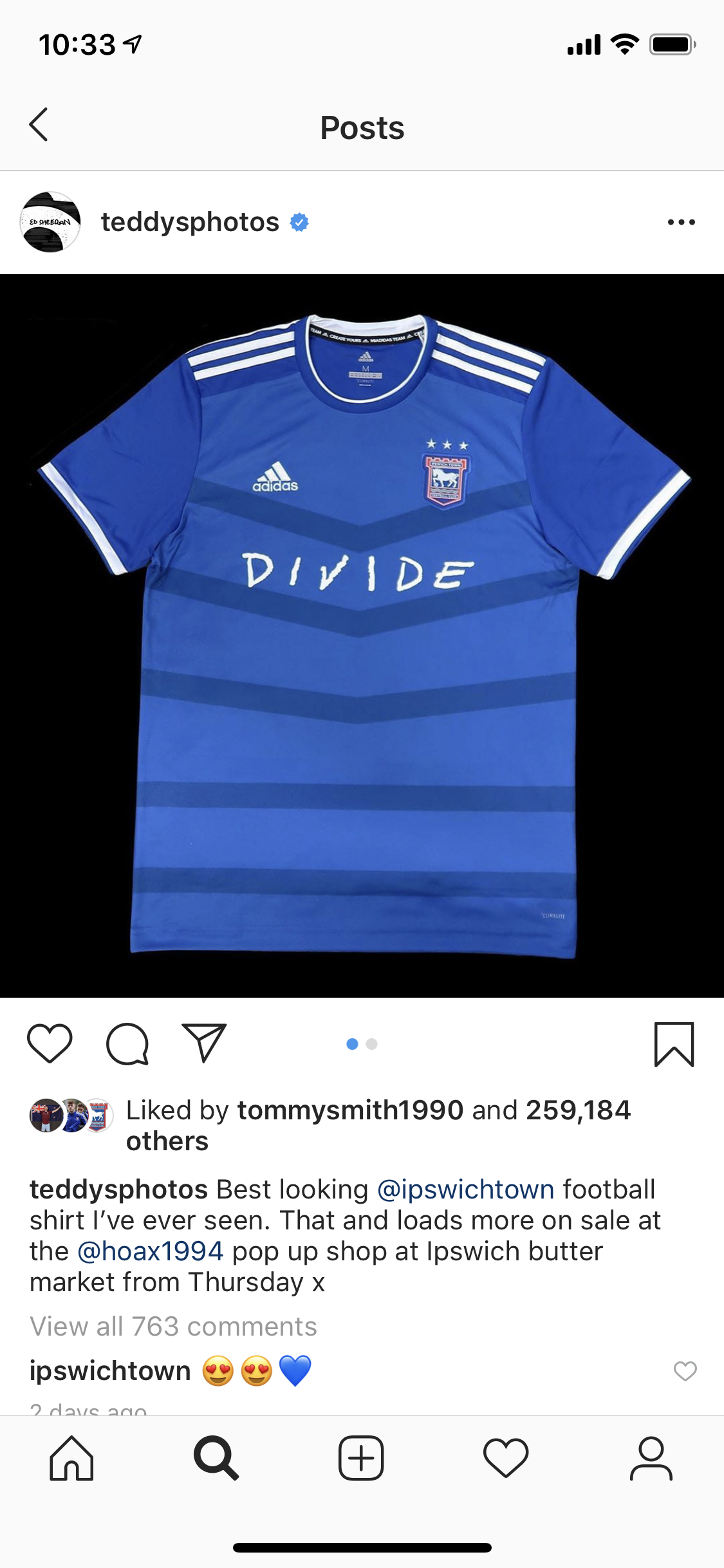 ipswich town ed sheeran